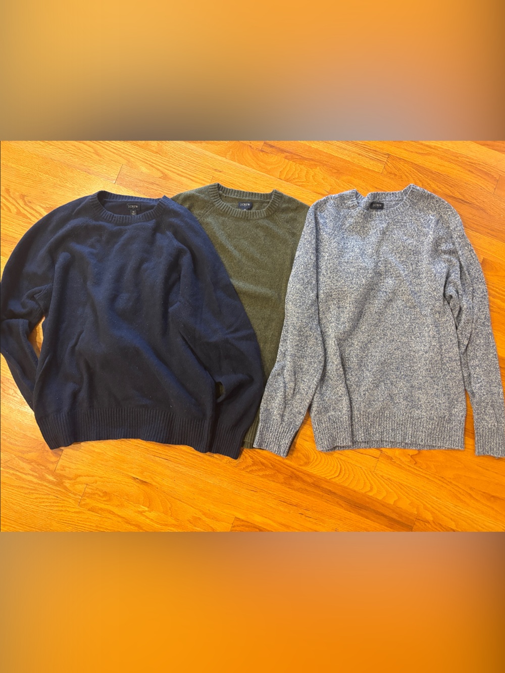 JCrew J. Crew Men's Navy Green Crewneck Sweaters - Classic Knit - Size Medium M